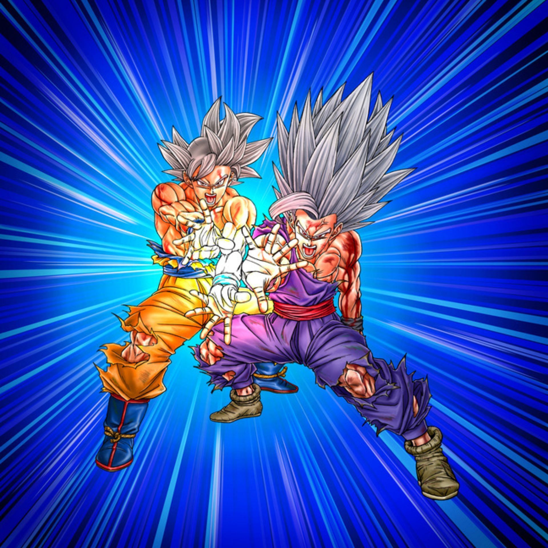 Ultra Instinct Goku and Beast Gohan Father-Son Ultimate Kamehameha visual (Image via Shueisha)